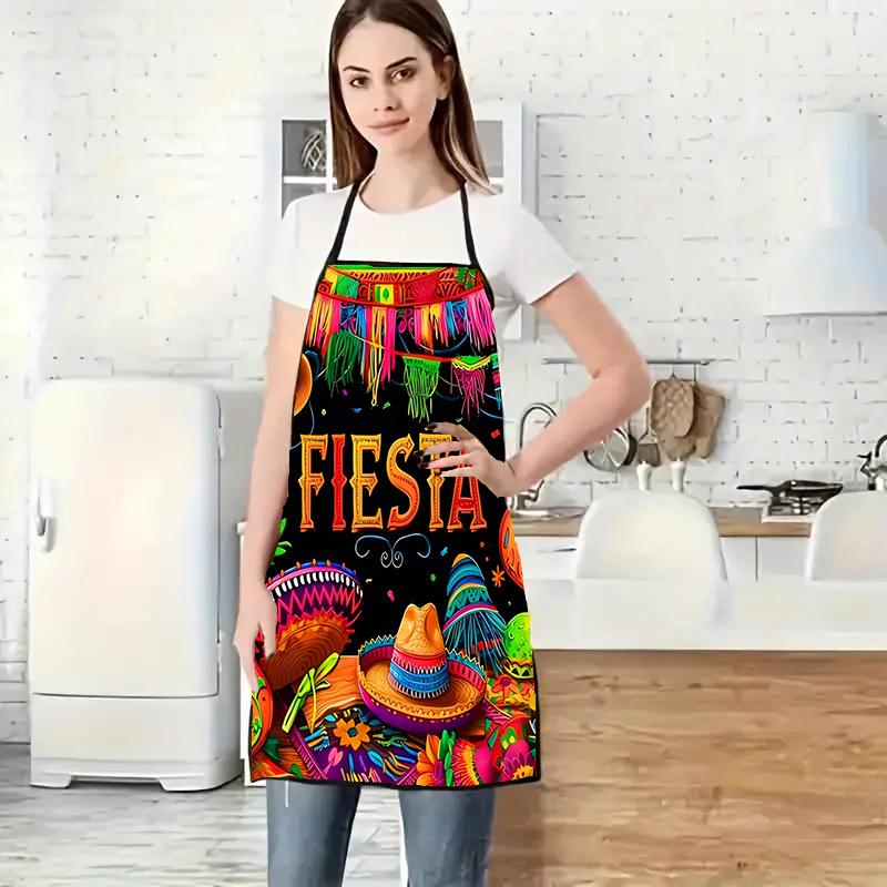 Festive Christmas Party Print Apron for Kitchen & Restaurant Cooking