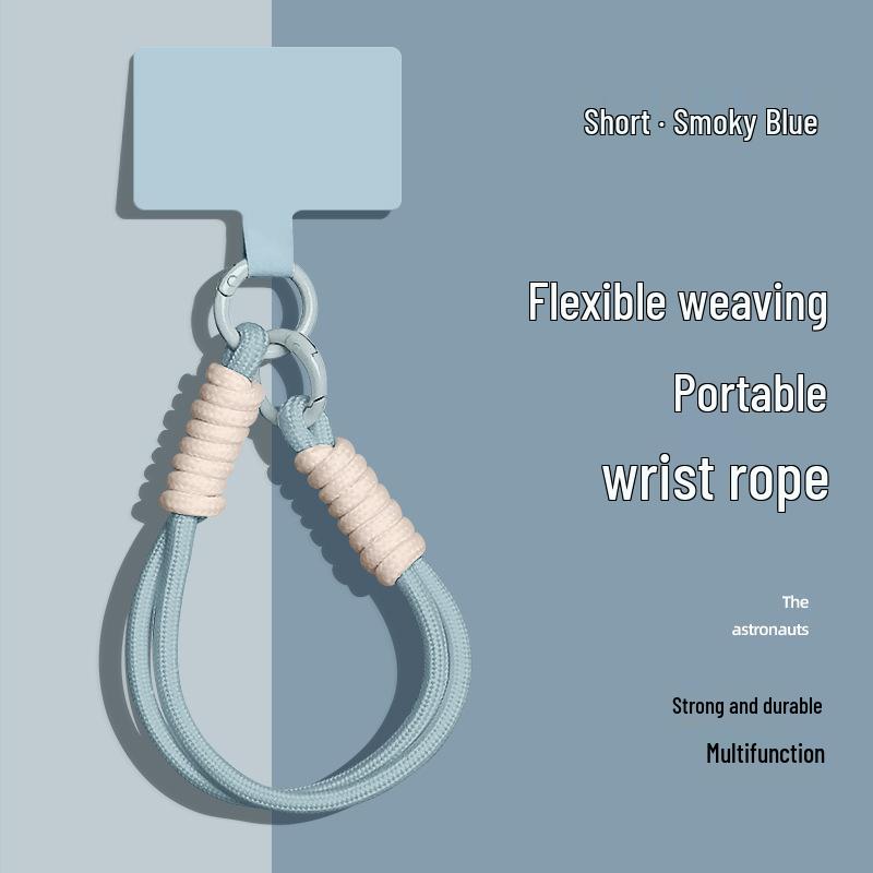Popular Color-Block Phone Lanyard: Multifunctional Anti-Loss Case, Earphone Cover, Toy Bag, Woven Wrist Strap