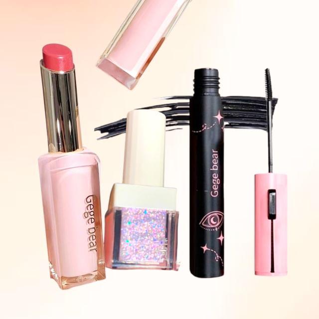 Мишка Геге - Набор: Сияющий набор теней для век и помады