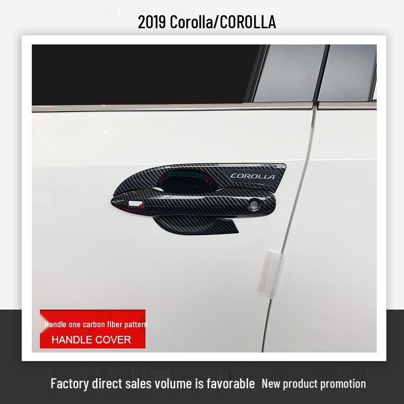 Compatible with 2019 Corolla: ABS Carbon Fiber Outer Door Handle Trim