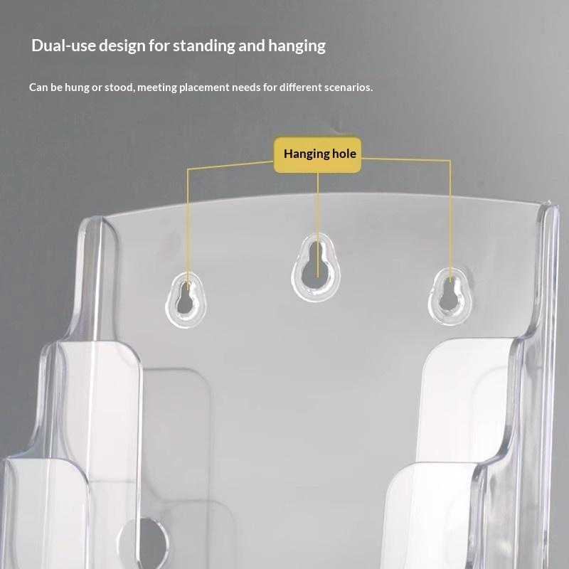 Hot Sale A6 1/2/3Layers Brochure Holder Clear Flyer Menu Paper Card Stand Display Rack Card Storage