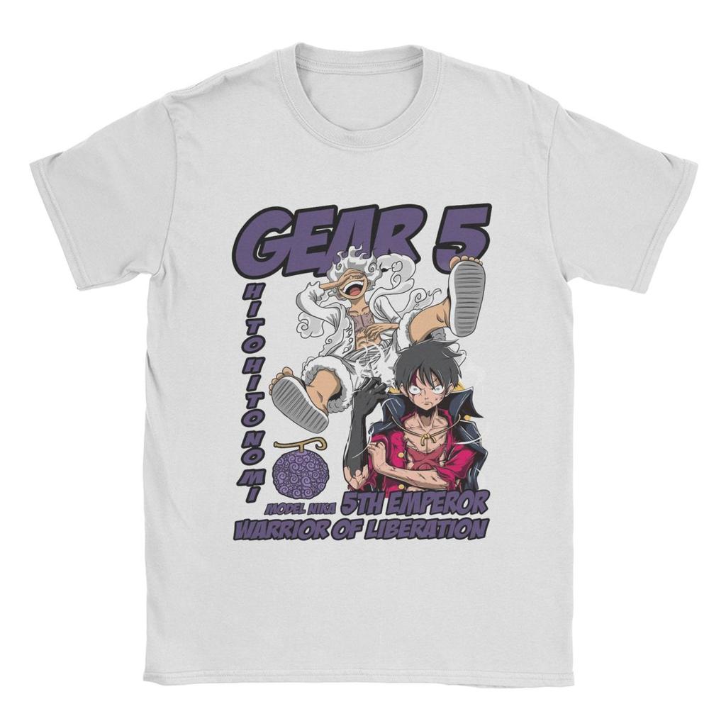One Piece Luffy Wanted Bounty Nika Gear 5 4th Yonko TShirt Unisex Cotton Tops Funny Crewneck Short Sleeve