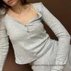 2026 Slim & Breathable Women's Knit Long Sleeve Shorts Pajamas - European & American Style, Comfortable for Home or Outdoor Wear