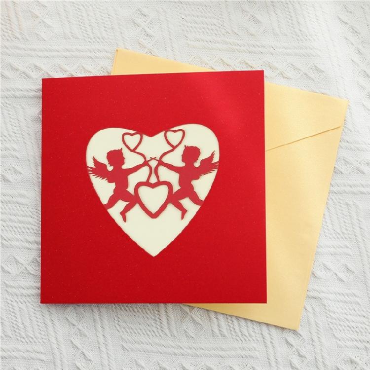 Cupid's Heart 3-D for Pop Up Valentine’s Day Card Happy Anniversary for Her Date