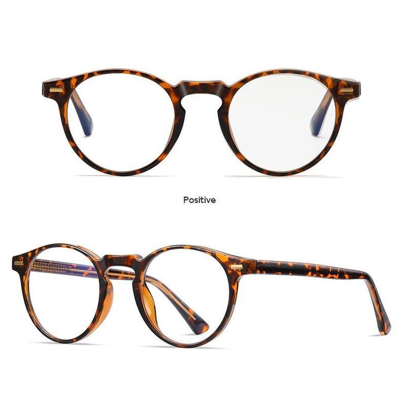 Anti Blue Rays Round Prescription Glasses For The Nearsighted Leopard Frame Student Prescription Spectacles 0 -0.5 -0.75 To -6.0
