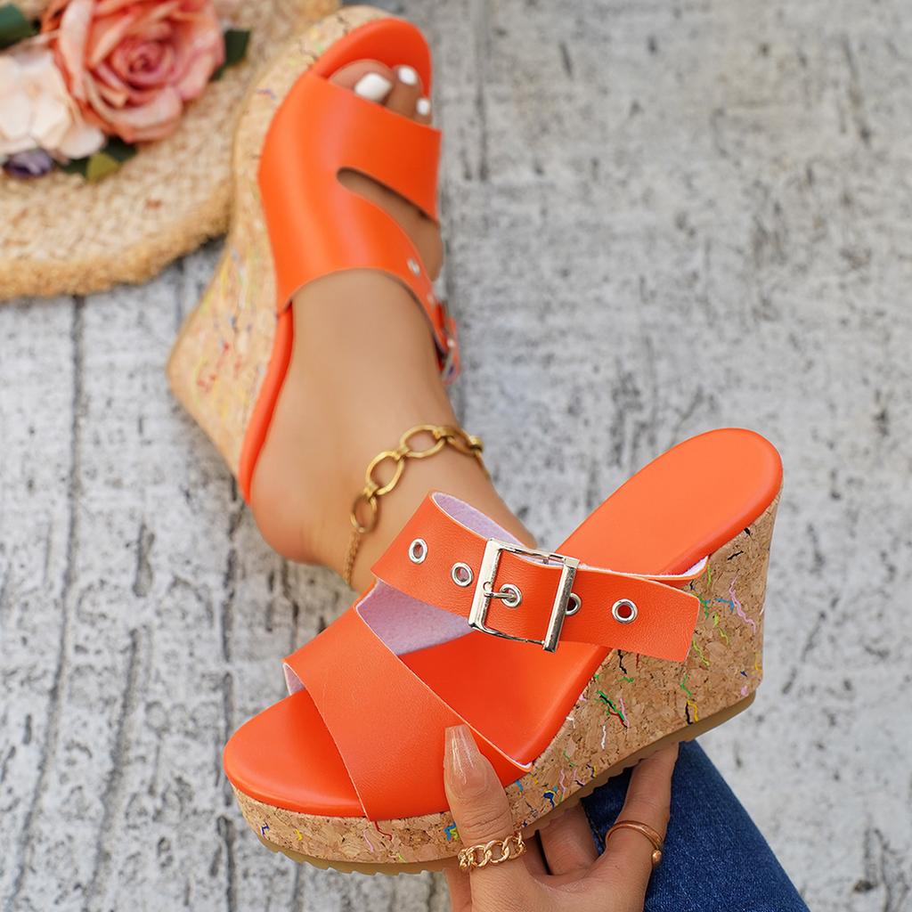 Plus Size Shoes for Women 36-43 Summer Fashion 2026 Women Platform Wedge Comfortable Peep Toe Non-slip Sandals Women Slippers