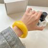 Bohemian Acrylic Bangle Smudging Transparent  Hand Ring Temperament Irregular Wide Bracelet  Gift
