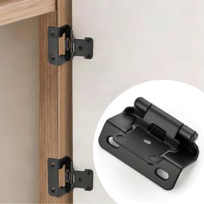 1 Par Bisagras para Muebles Negras Estilo Americano Bisagra de Resorte para Puerta de Armario Brazo Recto Bisagra de Cierre Automático Accesorios