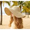 Women Wide Brim Straw Sun Hat Foldable Beach Hat Summer Outdoor Lightweight Vacation Hat