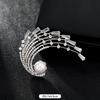 High-end crystal temperament brooch female swan snowflake luxury atmospheric brooch sweater pin suit trendy accessories