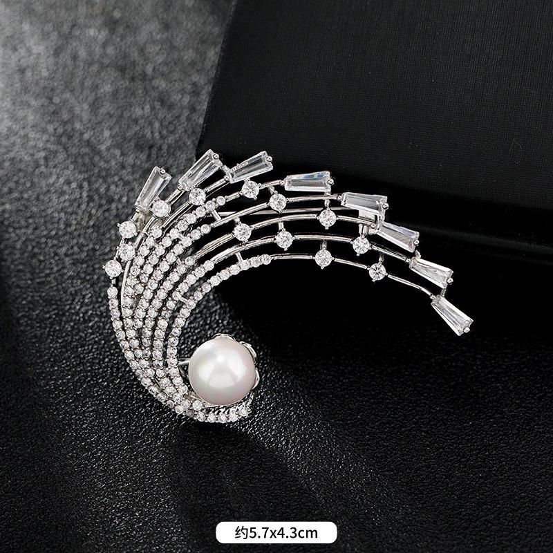 High-end crystal temperament brooch female swan snowflake luxury atmospheric brooch sweater pin suit trendy accessories