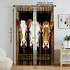 2 szt., wszechstronne poliestrowe przezroczyste zasłony do dekoracji domu Uroczy Czterogłowy Osioł do użytku w sypialniach i salonach