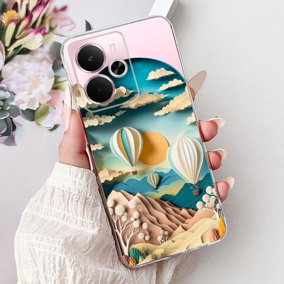 For Realme 14 5G Case Realme 14T Cover RMX5078 RMX5075 Shockproof Silicone Soft TPU Flower Bumper For Realme14 14 T Phone Shells