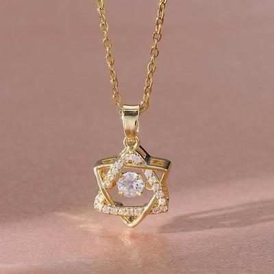 Hexagramm Stern Titan Stahl Halskette Schmuck Frauen Mode Anhänger Halskette Schmuck Geschenk LM
