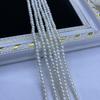 1String, White Natural Freshwater Pearls, Handmade Near Round Pearl Beads for Jewelry Making DIY Crafts (Beads 3-4mm, Length 36cm)