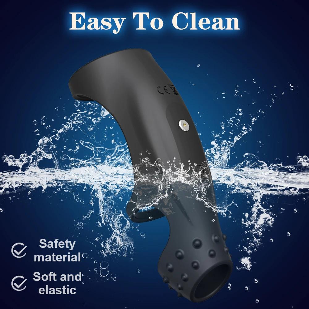 Male Cock Ring Penis Sleeve Vibrator Delay Ejaculation Penisring Cockring Dick Sleeve Erotic Adult Supplies Sex Toy for Men