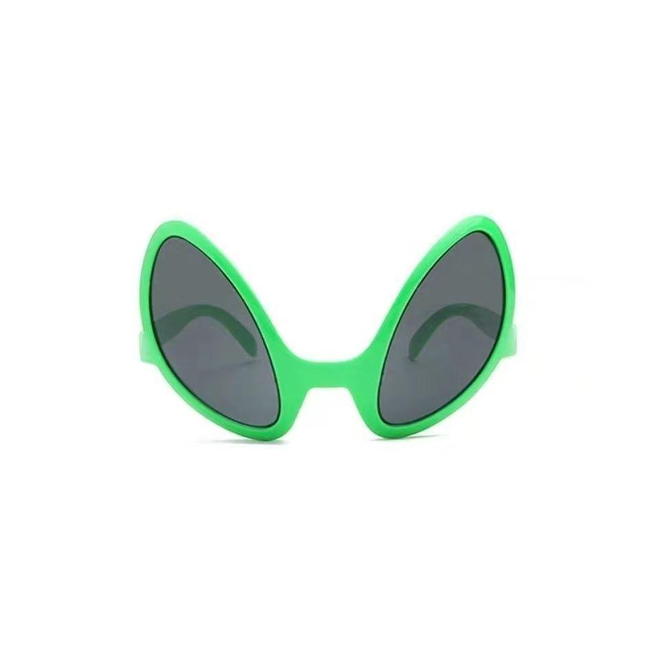 Green Goofy Alien Party Sunglasses – Fun Rave Gag Costume Glasses