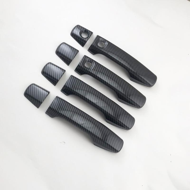 Für Toyota Land Cruiser LC200 FJ200 200 2008 - 2015 Schwarzes Carbon Autozubehör Verchromte Türgriffabdeckung Zierleiste Klebe-Stil