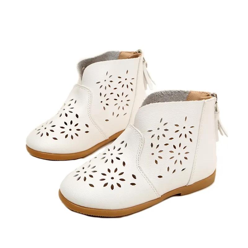 

Обувь для девочек, весна-лето, обувь принцессы на мягкой подошве на низком каблуке, однотонные противоскользящие туфли среднего размера с открытым верхом 21 белый