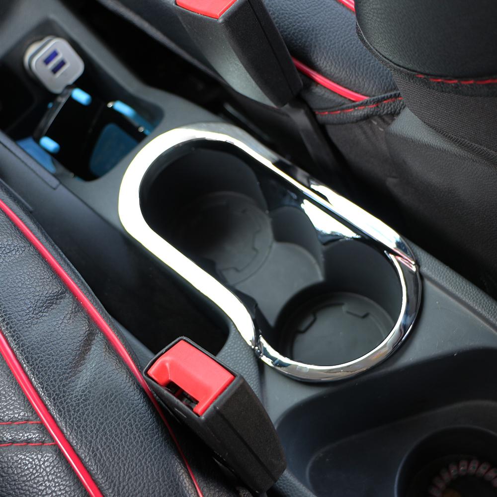 Chrome Car Inner Central Armrest Water Cup Frame Sticker Modified Cover for Ford Ecosport 2013 2014 2015 2016 LHD Accessories