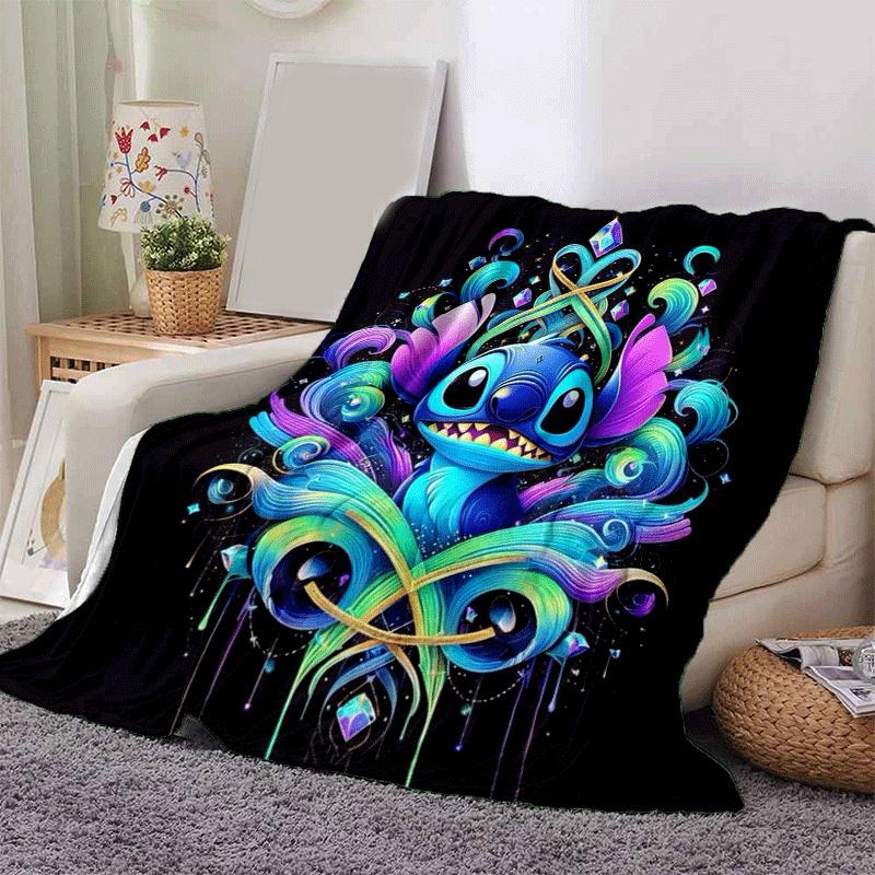 1pc Stitch Printing Blanket - Soft, All-Season Throw for Living Room, Bedroom,Travel