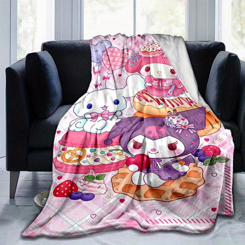 

1pc. Cute Kawaii My Melody Kuromi Waffle Plushie Blanket - Perfect for Home, Office, Outdoor Use, Gift Idea, Suitable for Al 100x150cm