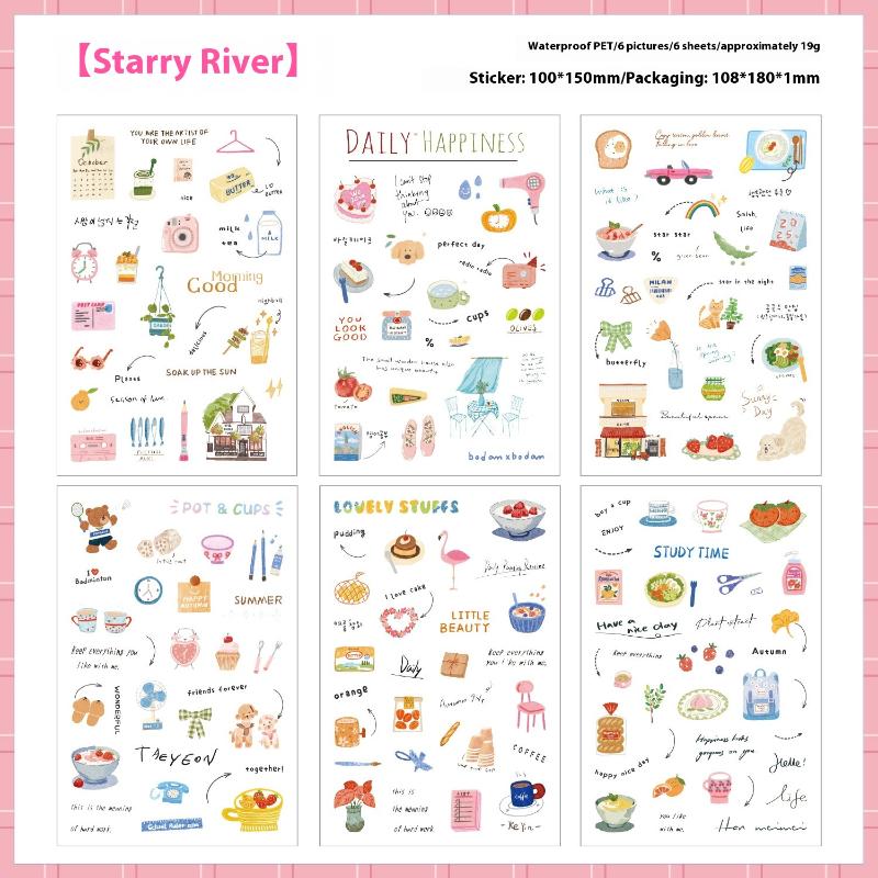 6Pcs Love Letter Planner Stickers - Cute Pet Waterproof  Stickers For Diy Crafts,Journal,Scrapbook, Water Bottles,Laptops