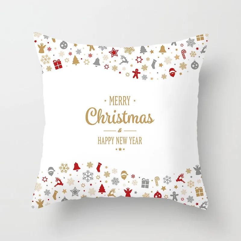 Christmas Cushion Cover Merry Christmas Decoration Pillowcases Santa Claus Throw Pillow Case Christmas Cushion Cover Navidad
