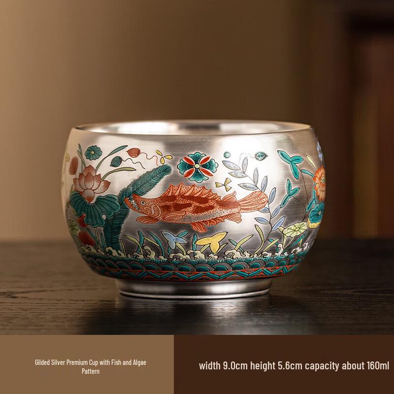 Tea Xun Auspicious Dragon Gilded Ceramic Master Teacup