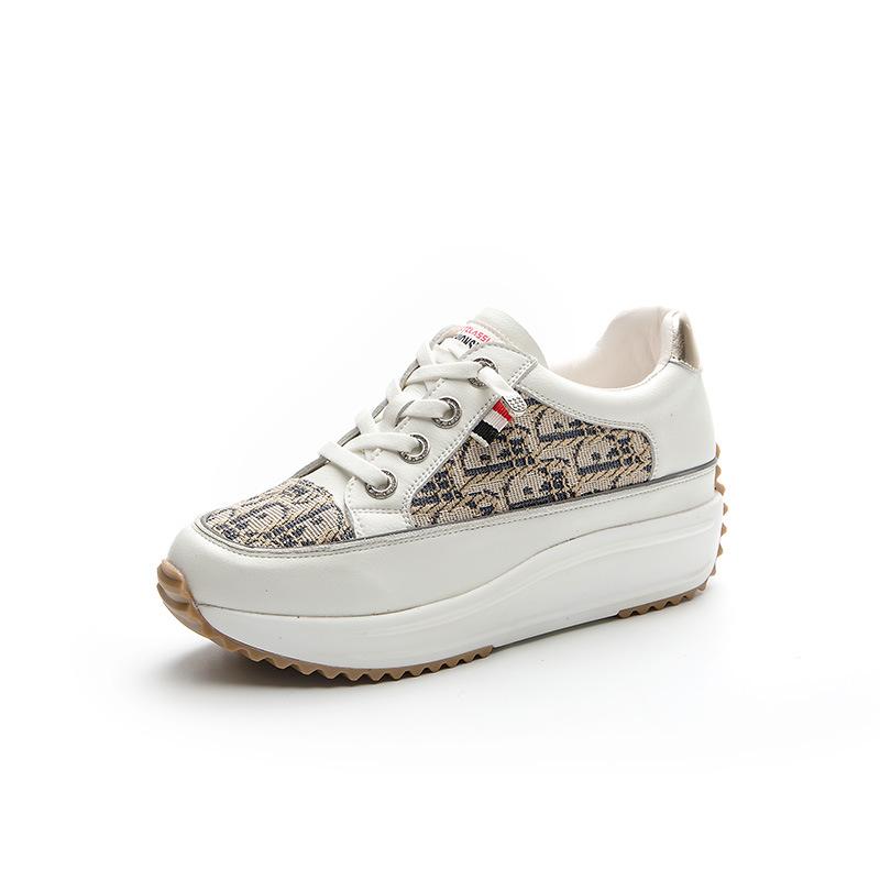 Inner height-increasing women's shoes platform muffin small leather versatile summer casual muffin large size small white shoes women's board shoes