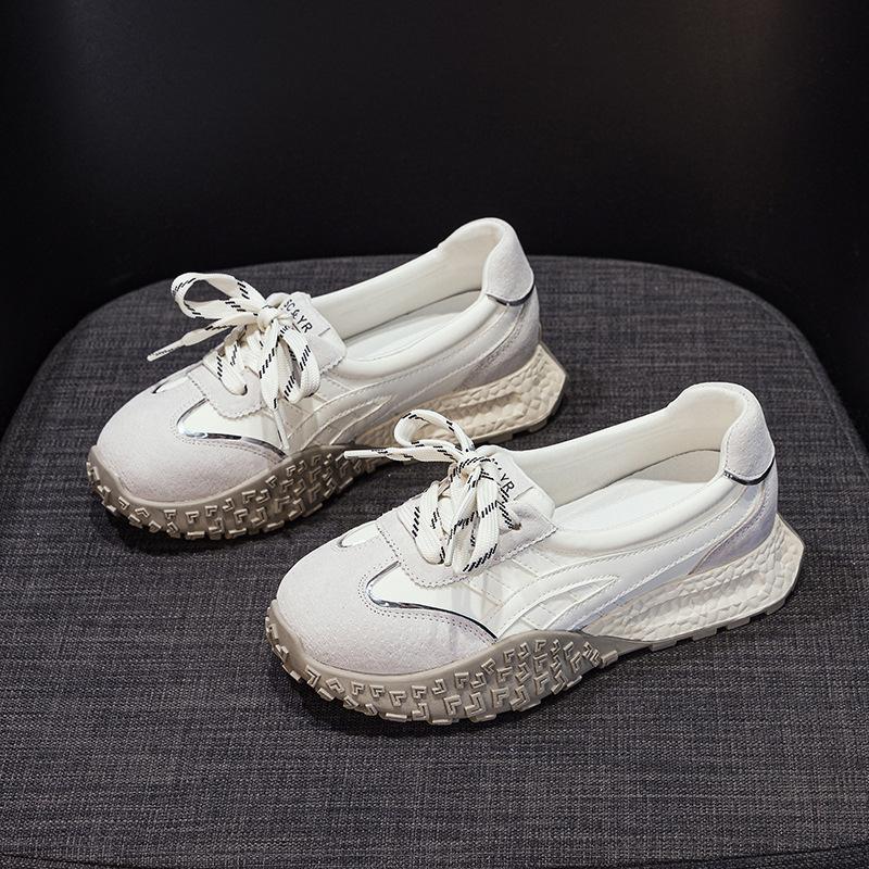 Dexun shoes shallow mouth shoes women's 2025 summer new Internet celebrity explosion casual fashion versatile platform sports white shoes