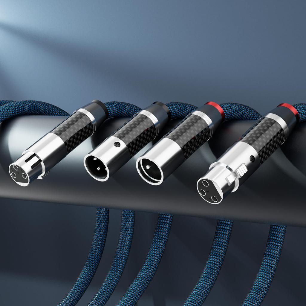 Monosaudio XLR Balanced Microphone 5N Single Crystal Copper with XLR Female To XLR Durable Audio Cable for Home AV Power and Sound Pair Cable,