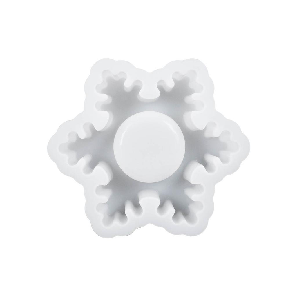 1/4x Snowflake Candle Holder Silicone Mold Tree Shape Tealight Holder Epoxy Mold Candlestick Resin Mold Christmas Decors