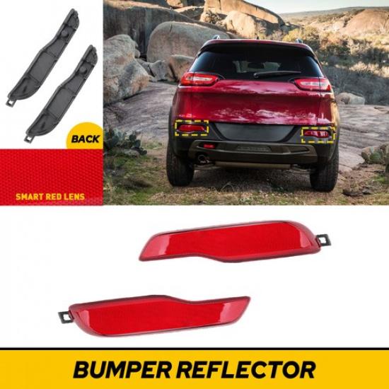 LH+RH Side Rear Bumper Reflector Light Lamp For JEEP 14 Cherokee 2015 2016-2018