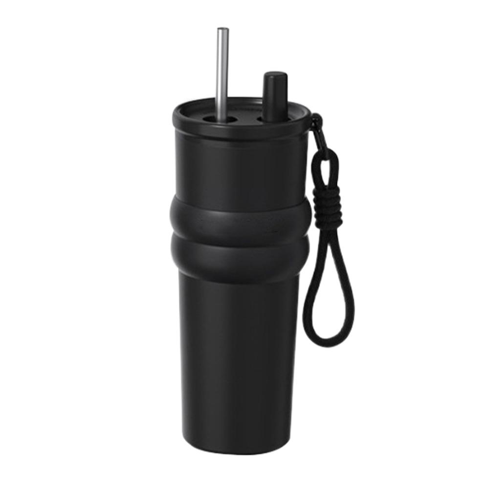 

Red Cherry Printing Vacuum Cup Bow Printing Direct Drinking Cup for Student Children Black