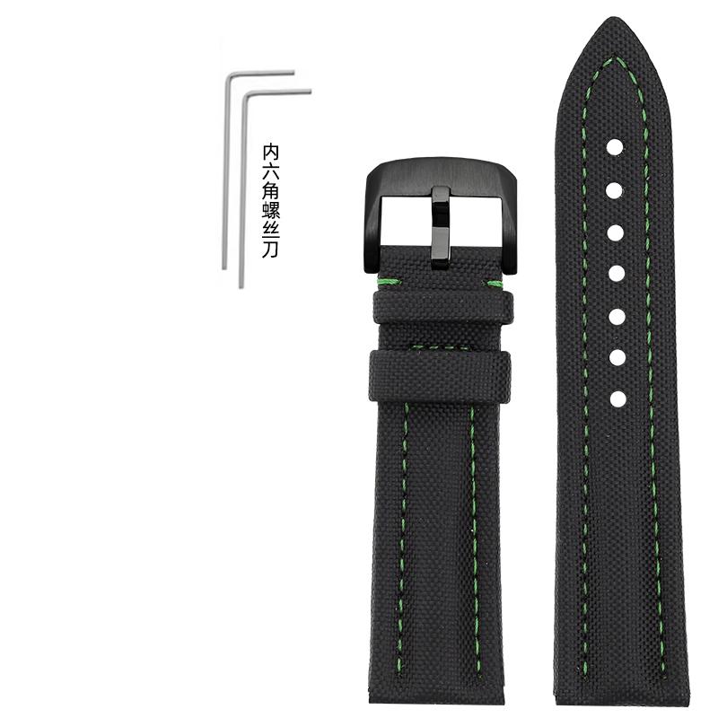 For BLANCPAIN Co branded Fifty Fathoms Five Oceans Nylon silicone bottom Watch Strap Black Men's Canvas Bracelet 22MM Watchband