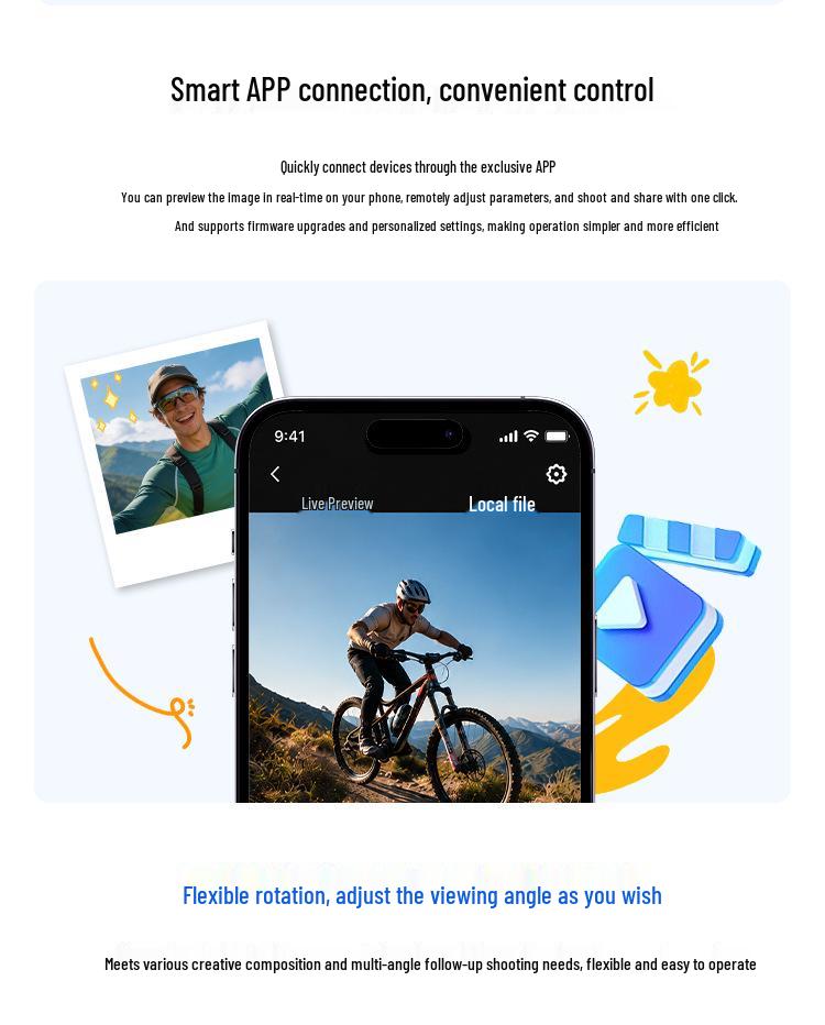New D1 4K HD Handheld Anti-Shake Sports Camera with WiFi, Rotating Lens for Cycling, Shooting, Recording, Vlogging