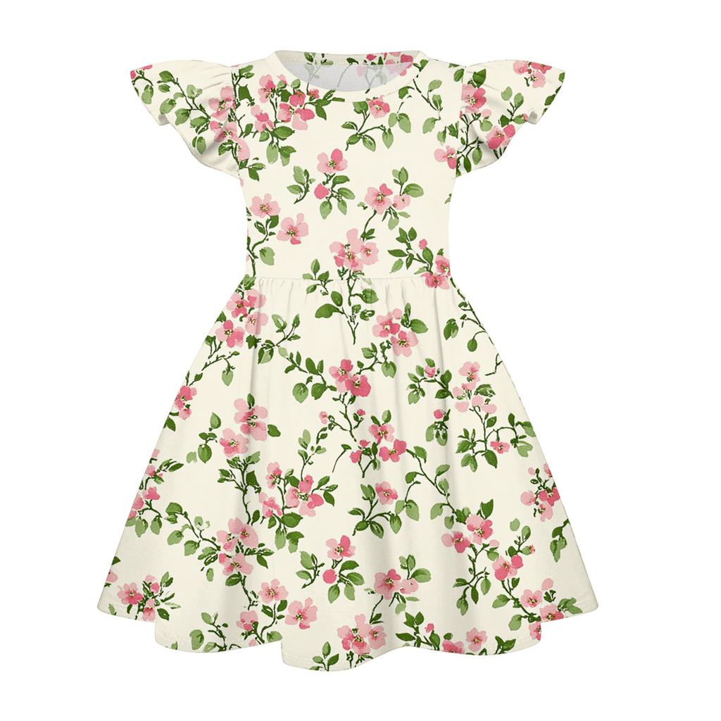 Girls' Summer Princess Dress , A,Line T,Shirt Dress Easter Day