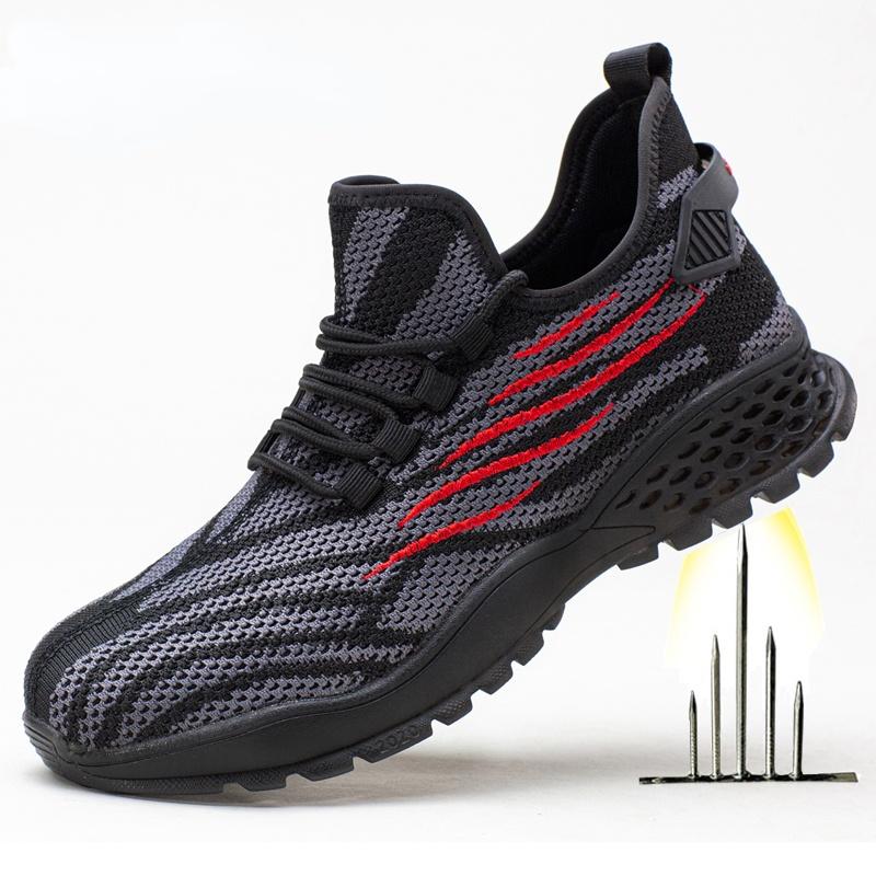 Newest Men'S Shoes Breathable Non-Slip Steel Toe Puncture-Proof Work Boots Incredibles Lightweight Casual Sneakers