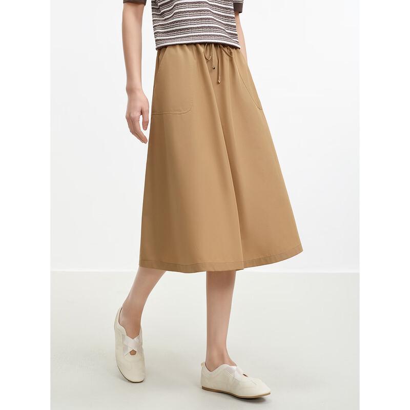 JUZUI Women's Elegant Workwear Elastic Waist Skirt