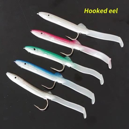 5Pcs/Pack 12cm/4.2g PVC Fishing Lure Lightweight Impact Resistant Artificial Eel Bait for Sea Fishing