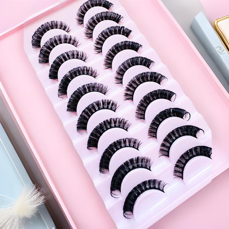

10 Pairs Russian Big Curl Thick Black Cotton Thread False Eyelashes