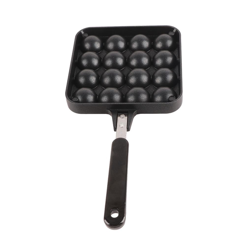 Heat Insulated Anti-scald Handle Takoyaki Grill Pan 16-Hole Baking Mold Snack Making