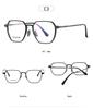 Titanium Anti-Blue Light Glasses, Fashionable Academic Style, Metal Frames, Flat Lenses, Myopia Compatible - Model 2402.