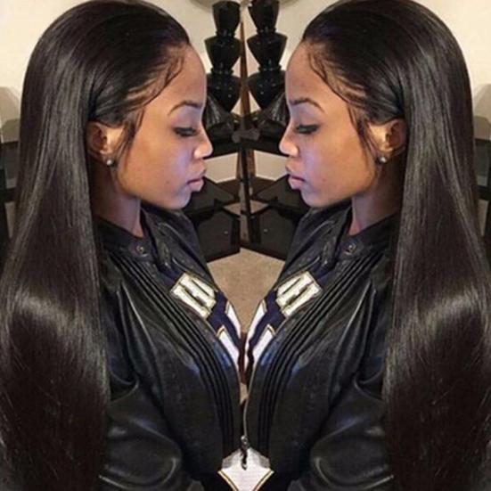 Dlouhá paruka Super dlouhá střední část vlasů Černá rovná paruka ze syntetických vláken s vysokým teplotním leskem