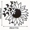 Outdoor Metal Wall Art Decor, Sunflower Butterfly Garden Sculpture for Home, Farmhouse, Patio, Rustproof