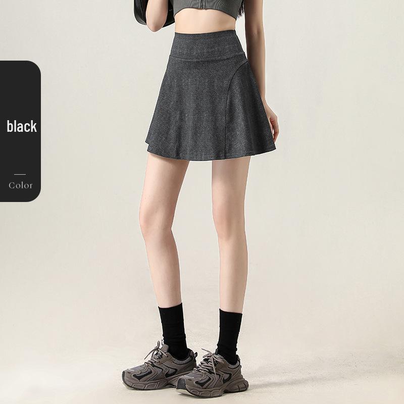 

Women s Two-Piece Sports A-Line Mini Skirt - Summer Denim, Breathable, Anti-Exposure for Yoga & Badminton XL чёрный