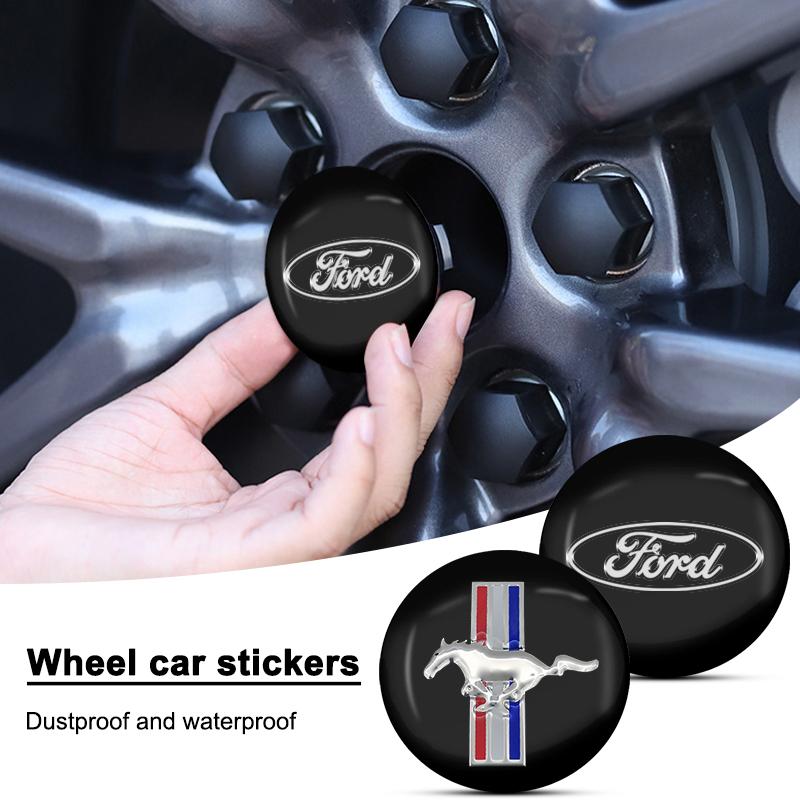 4pcs 56mm Aluminum Auto Wheel Center Hub Sticker Car Styling for Ford Fiesta Mondeo Fusion Explorer Escape Shelby Edge Kuga