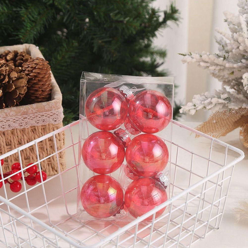 8cm Laser Christmas Balls Pendant Plastic Xmas Tree Pendants  Wedding Hanging Pendant