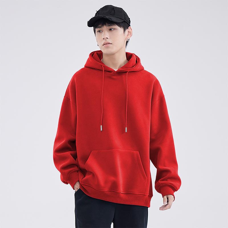 Yu Wenle Retro Hoodie - Men's Trendy Heavyweight Pullover for Spring & Autumn